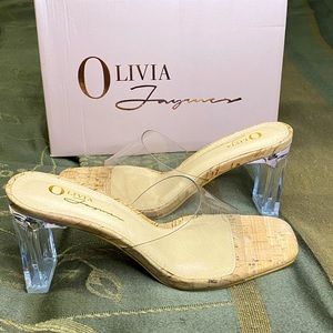 Cork clear heels 6.5 NEW